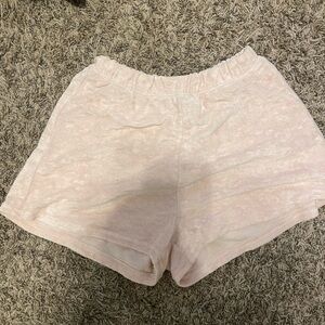 Light pink high waist pajama shorts (towel-like material)